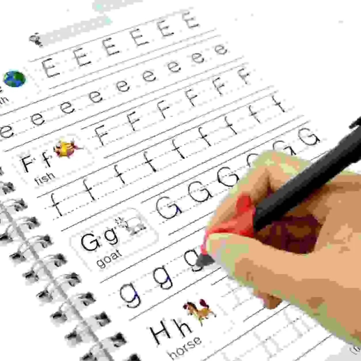 Sank Magic Practice Copybook, reusable grooved tracing workbooks, magic pen