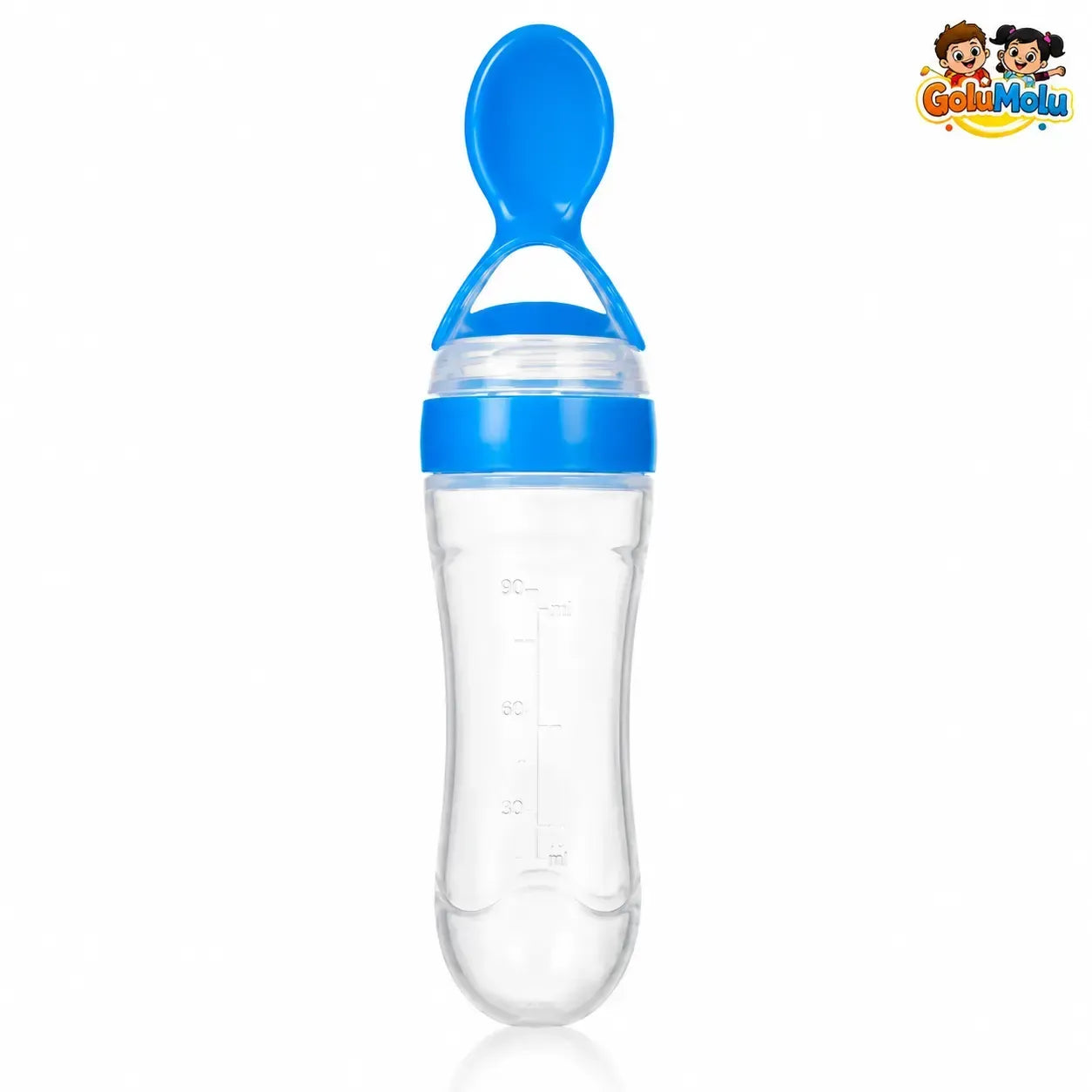 GoluMolu silicone baby feeding squeeze bottle with spoon feeder