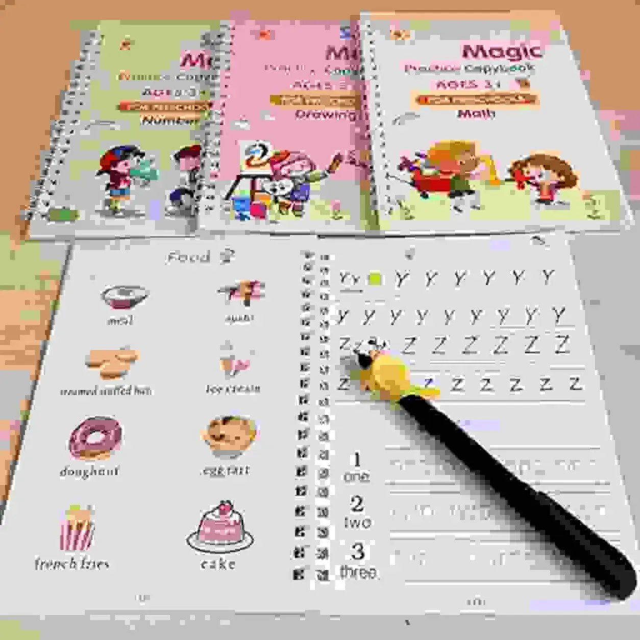 Sank Magic Practice Copybook, reusable grooved tracing workbooks, magic pen