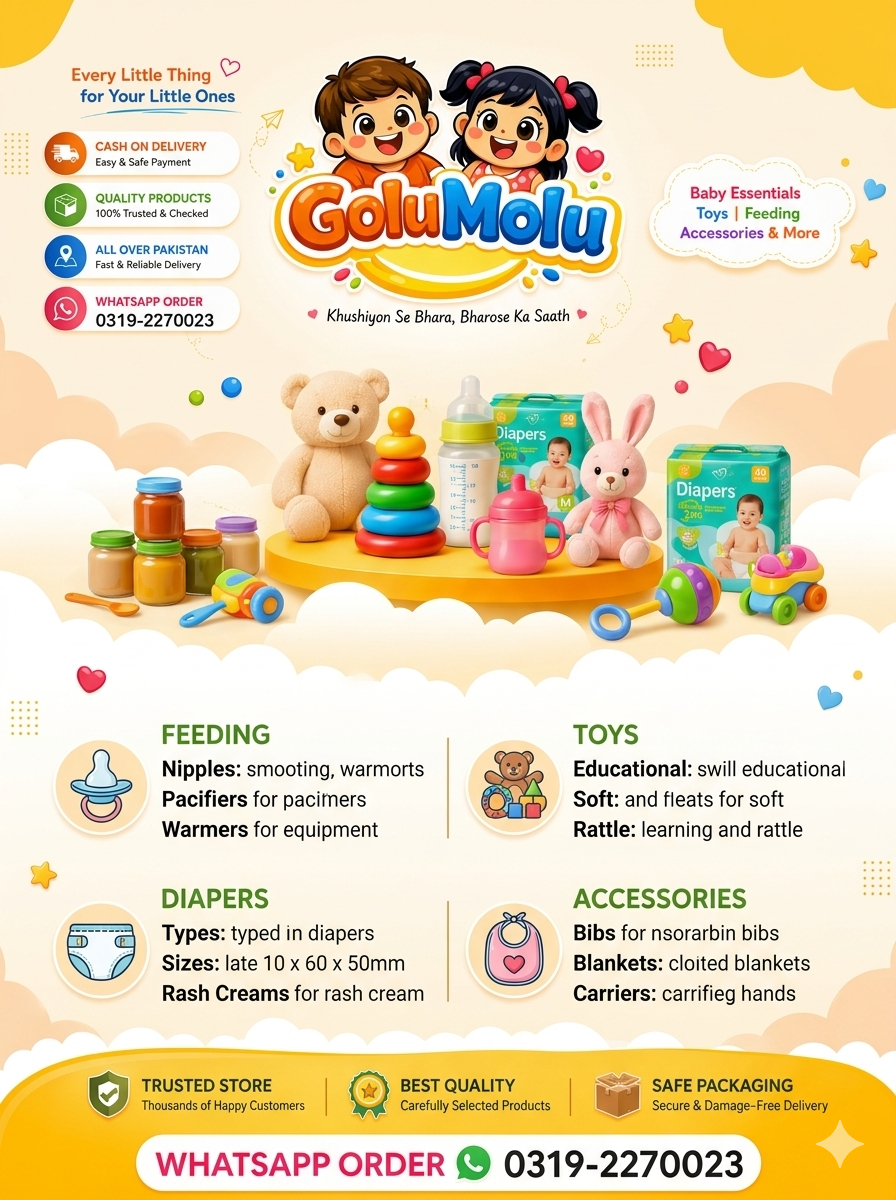GoluMolu online kids store premium baby products banner